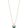 POSSEISSION DIAMOND PINK GOLD MALACHITE NECKLACE