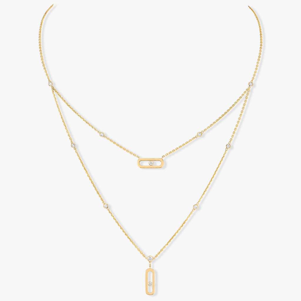 MOVE UNO 2 ROW DIAMOND NECKLACE