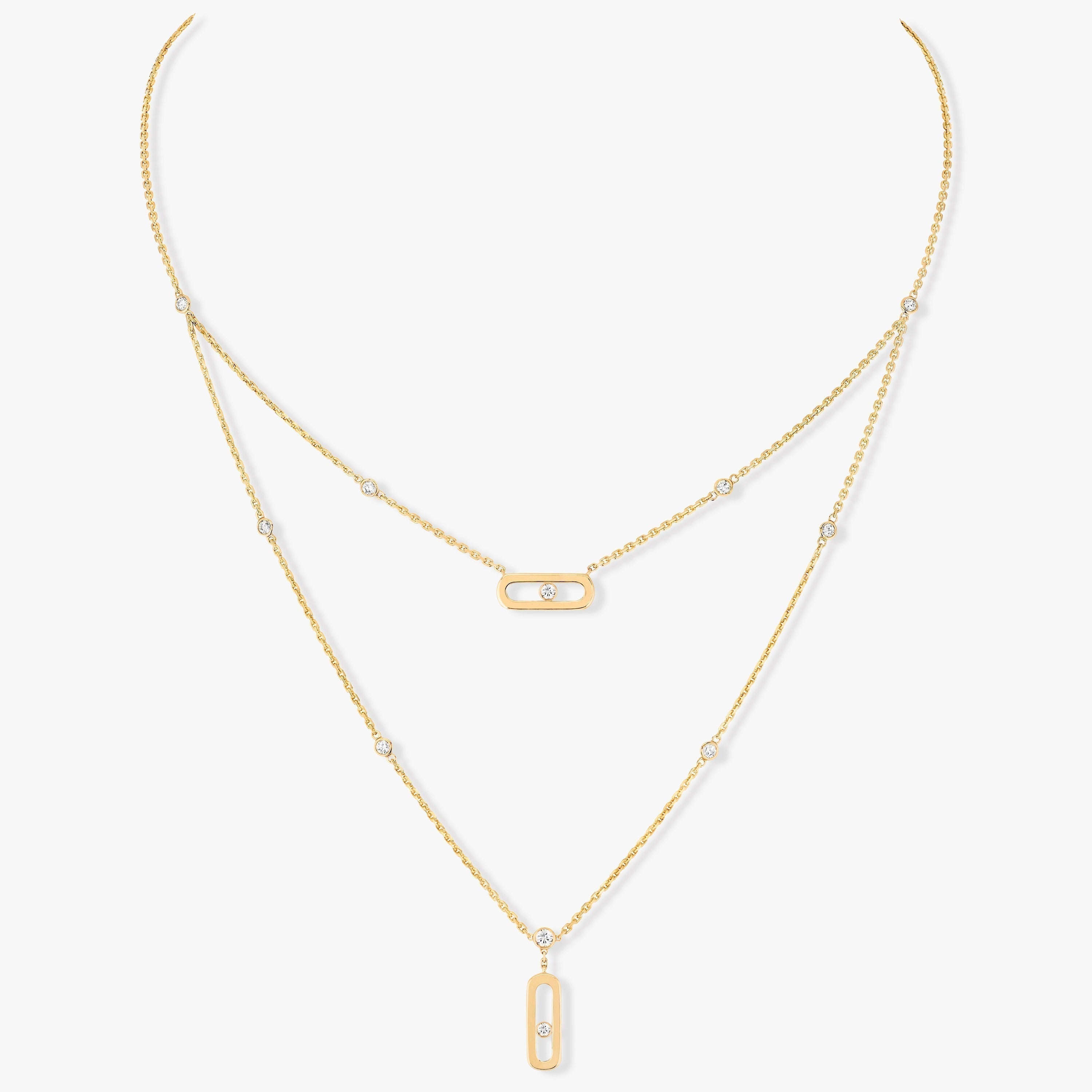 MOVE UNO 2 ROW DIAMOND NECKLACE