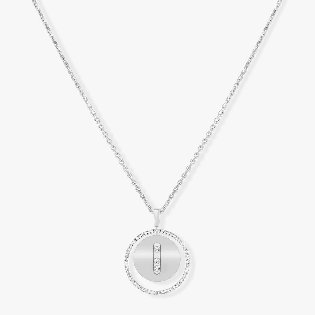 LUCKY MOVE MM SILVER DIAMOND NECKLACE