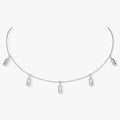 MOVE UNO PAVED DROP PENDANT CHOKER SILVER NECKLACE