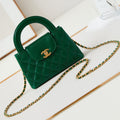CC KELLY MINI 19 SHOPPING BAG IN GREEN FOREST CALFSKIN