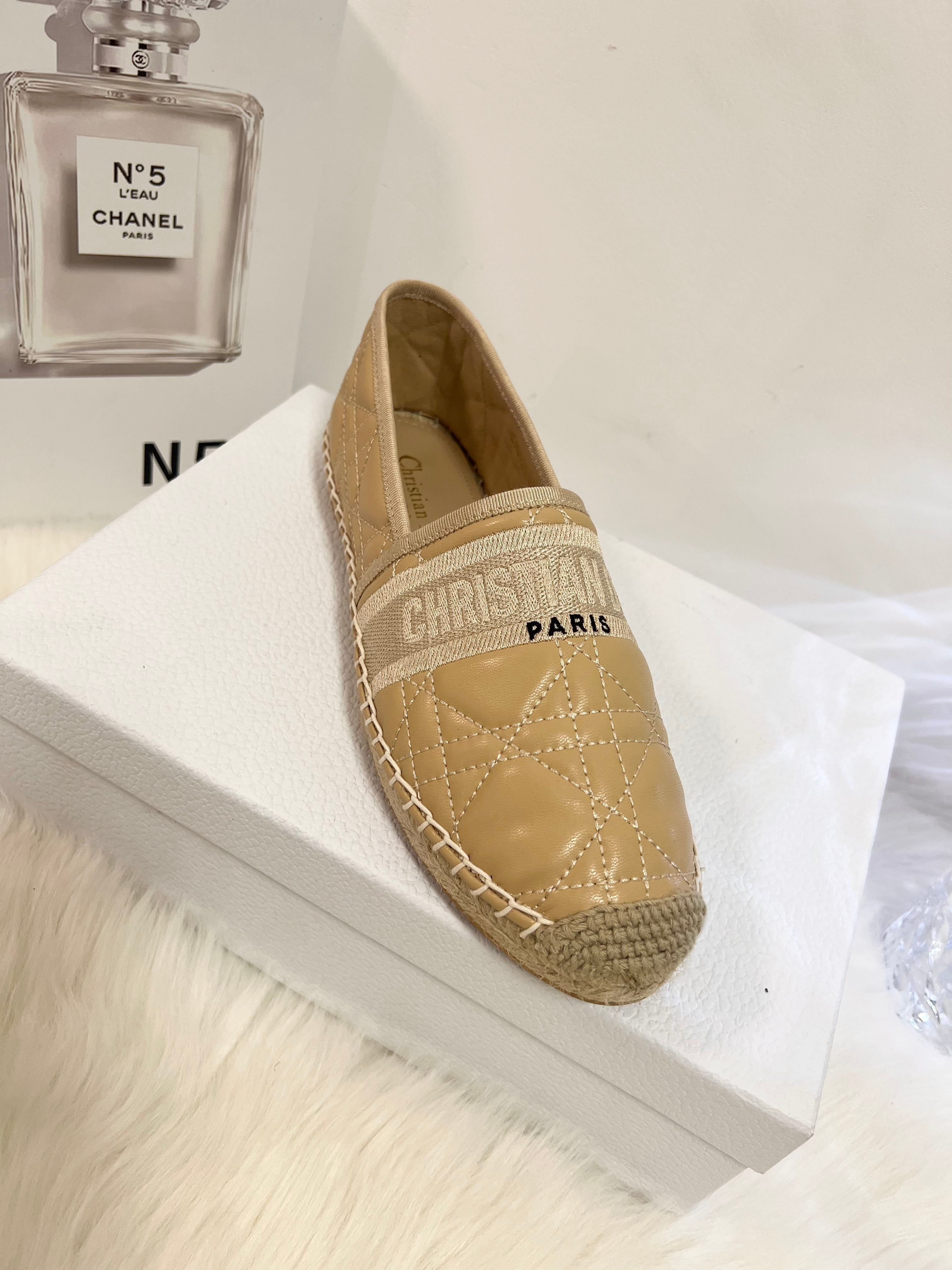 GRANVILLE ESPADRILLE CAMEL BEIGE QUILTED CANNAGE CALFSKIN