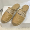 GRANVILLE ESPADRILLE MULE CAMEL BEIGE QUILTED CANNAGE CALFSKIN