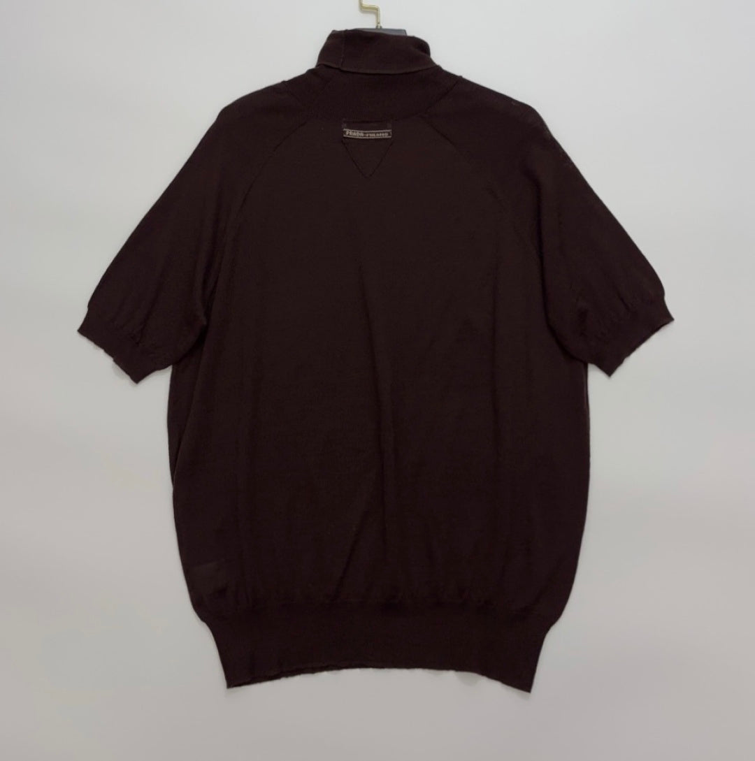 PRADA 25S SHORT-SLEEVE KNIT TURTLENECK 547