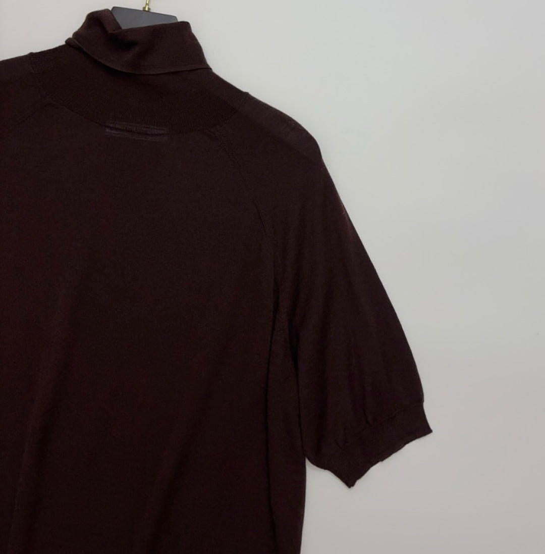 PRADA 25S SHORT-SLEEVE KNIT TURTLENECK 547