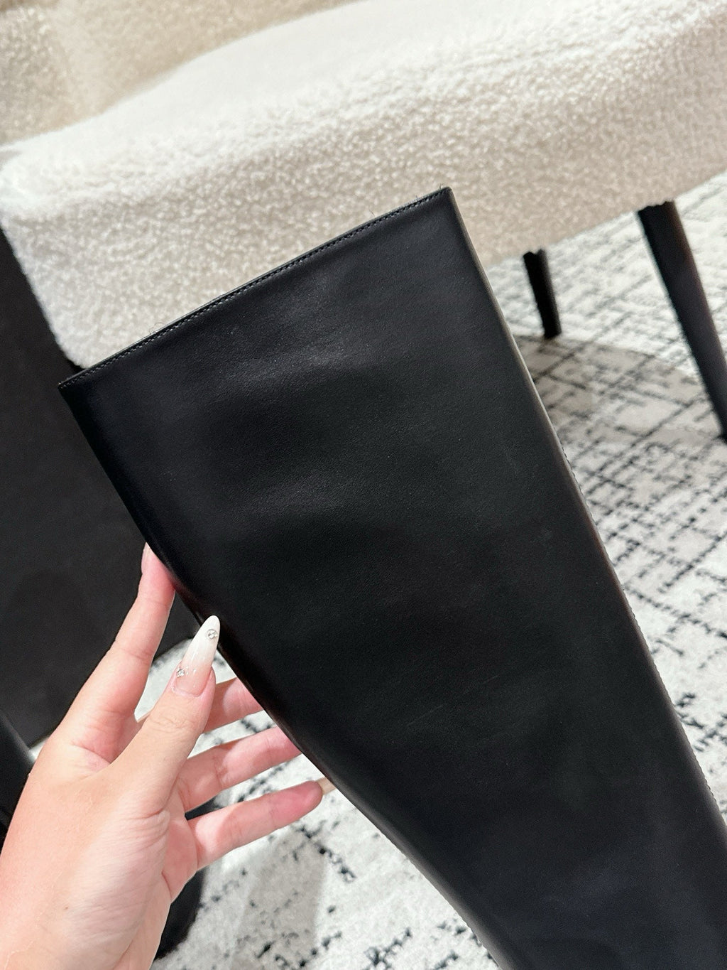 YSL 25S PLATFORM KNEE-HIGH BOOTS 70 MM IN BLACK LAMBSKIN