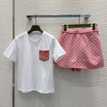 GUCCI CROPPED TOP AND MINI SKIRT SET STYLE 125