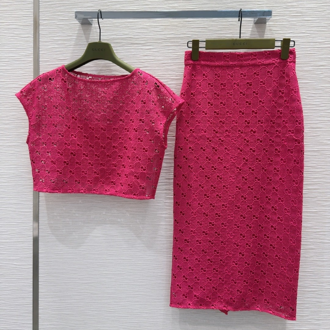 GUCCI TOP AND SKIRT SET STYLE 111