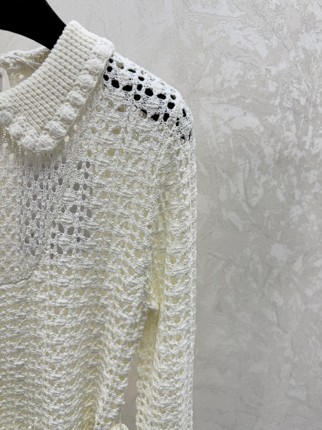 CHANEL 25S OPEN-KNIT WAIST-TIE SWEATER 528