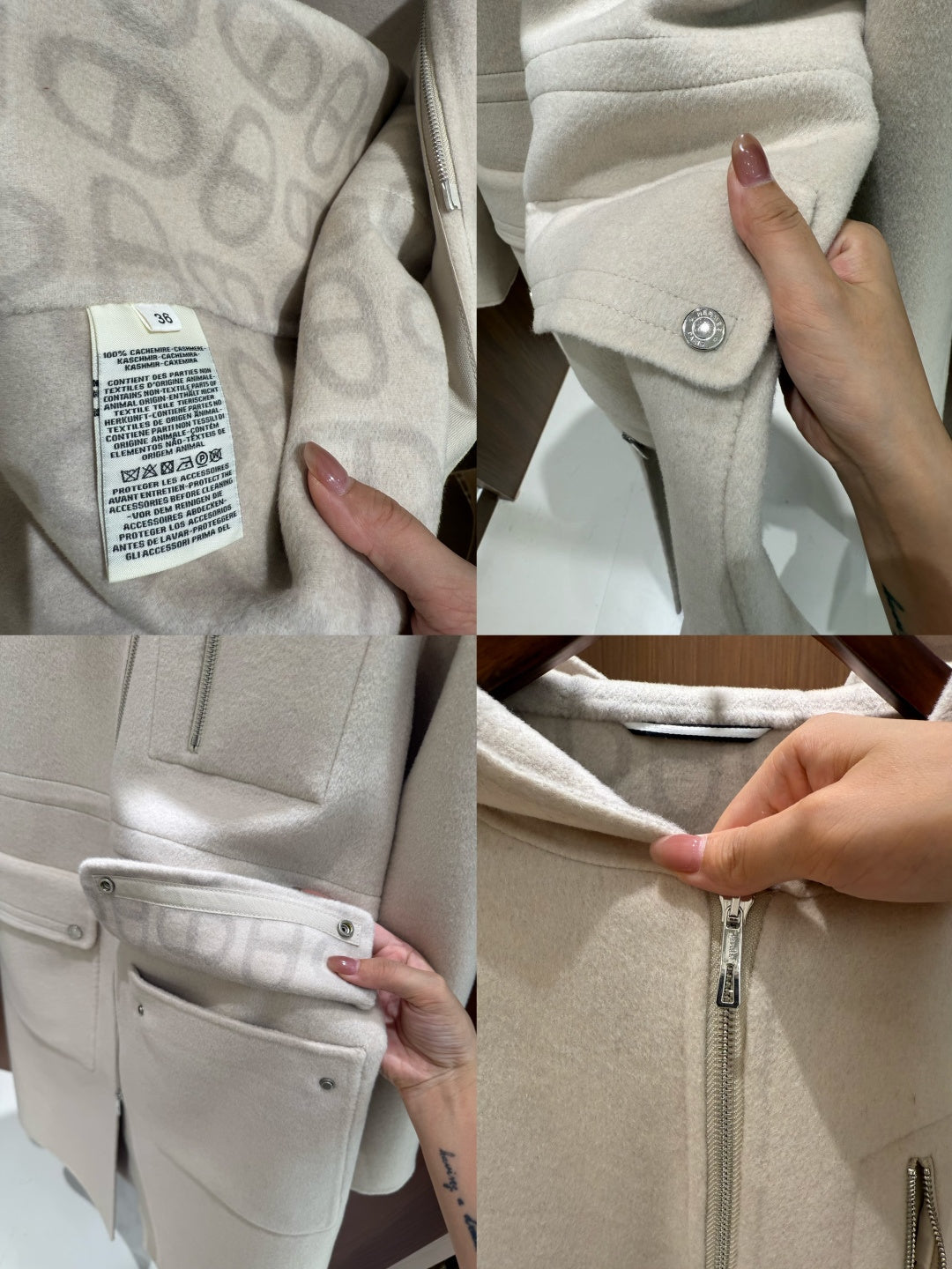 HERMES 25S CASHMERE COAT 195