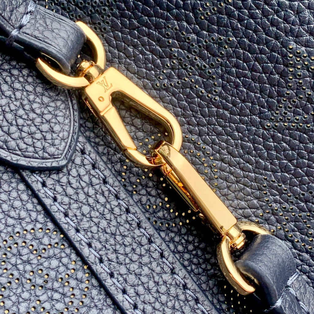 BLOSSOM PM 20 IN DARK BLUE MONOGRAM PERFORATED CALFSKIN