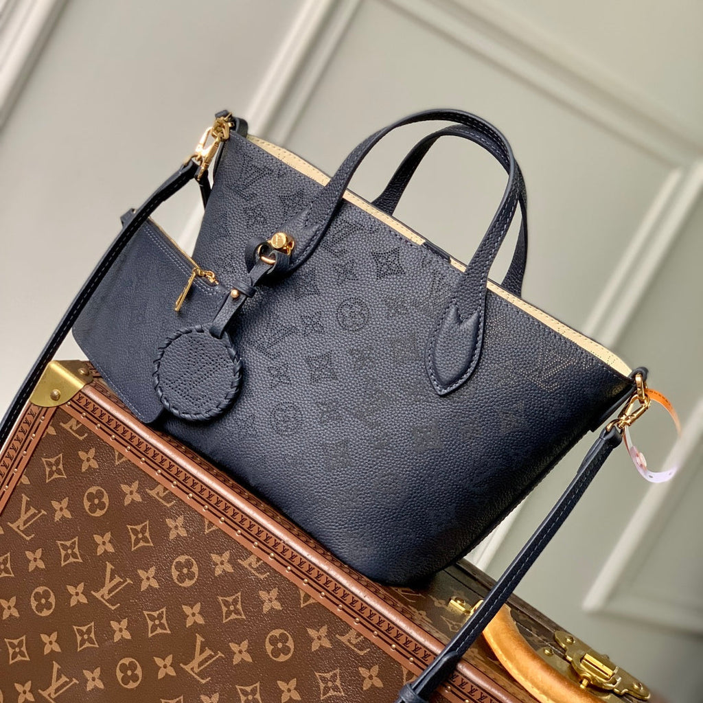 BLOSSOM PM 20 IN DARK BLUE MONOGRAM PERFORATED CALFSKIN