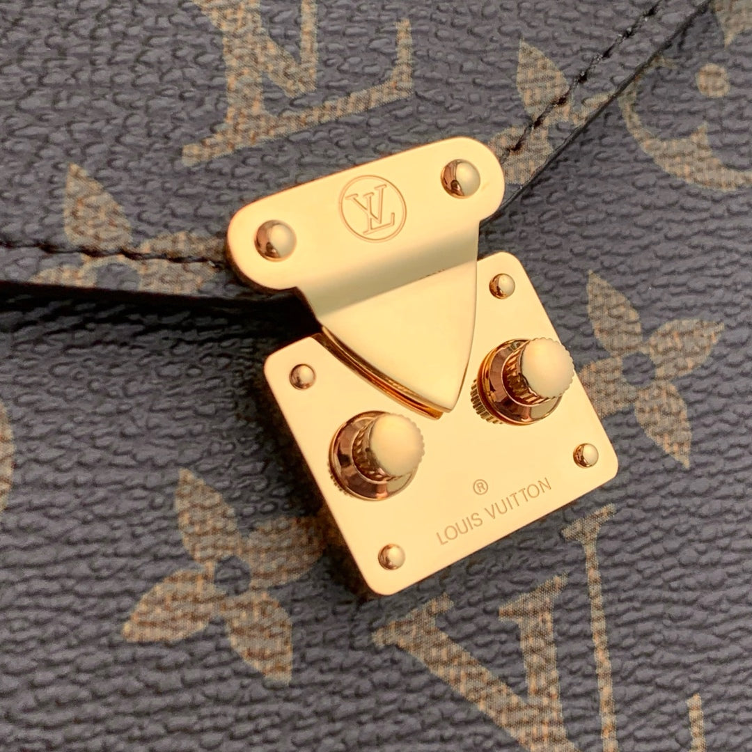 PHONE POUCH 17.5 IN BROWN MONOGRAM COATED CANVAS AND CALFSKIN