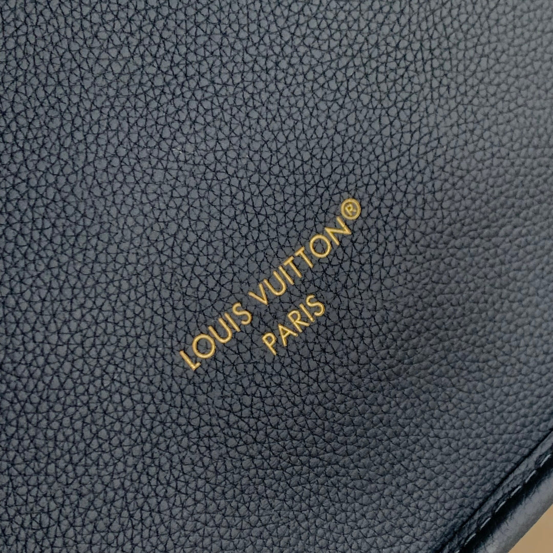 NEVERFULL BANDOULIÈRE INSIDE OUT BB 31 IN BROWN MONOGRAM CANVAS AND BLACK CALFSKIN