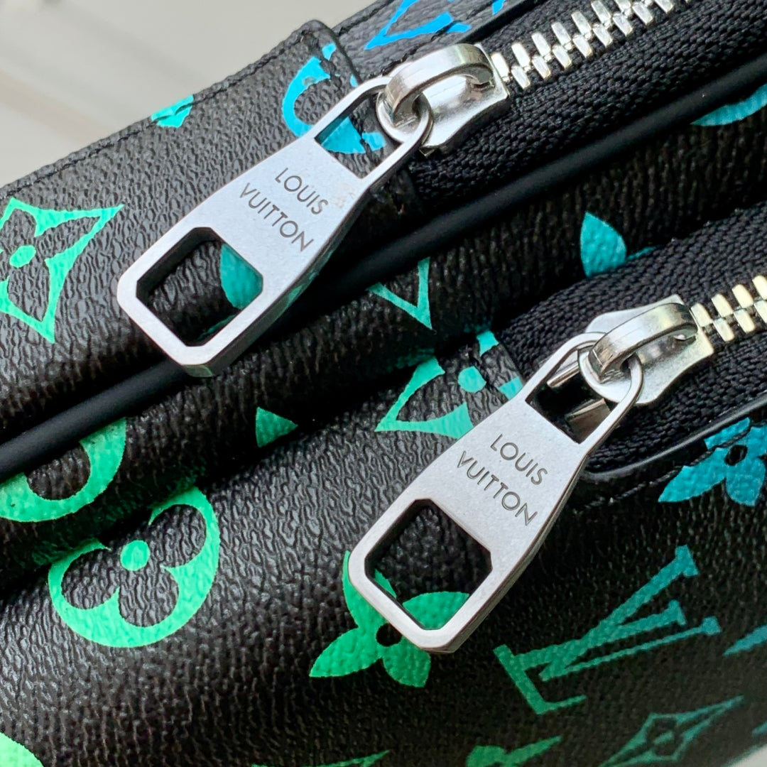 AVENUE SLINGBAG 18 IN BLACK MONOGRAM ECLIPSE CANVAS MULTICOLOR GRADIANT LOGO