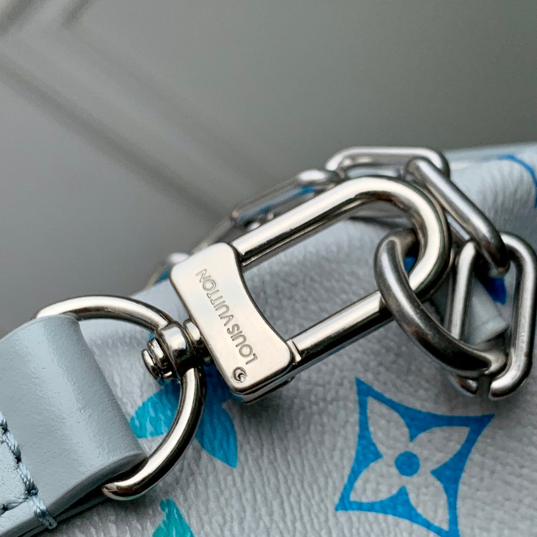 NANO STEAMER 18 IN GREY MONOGRAM ECLIPSE CANVAS MULTICOLOR GRADIANT LOGO