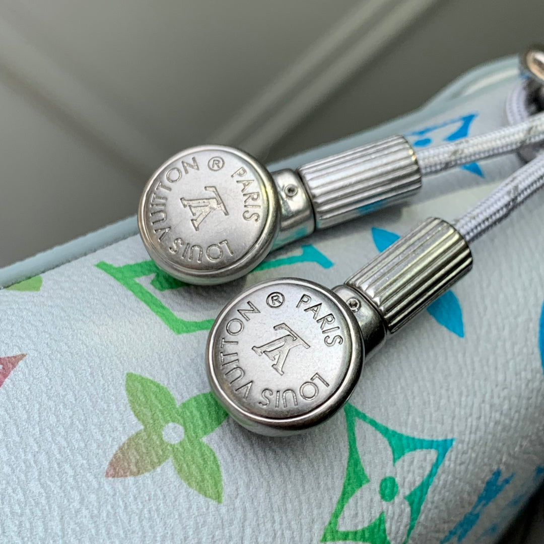 NANO STEAMER 18 IN GREY MONOGRAM ECLIPSE CANVAS MULTICOLOR GRADIANT LOGO