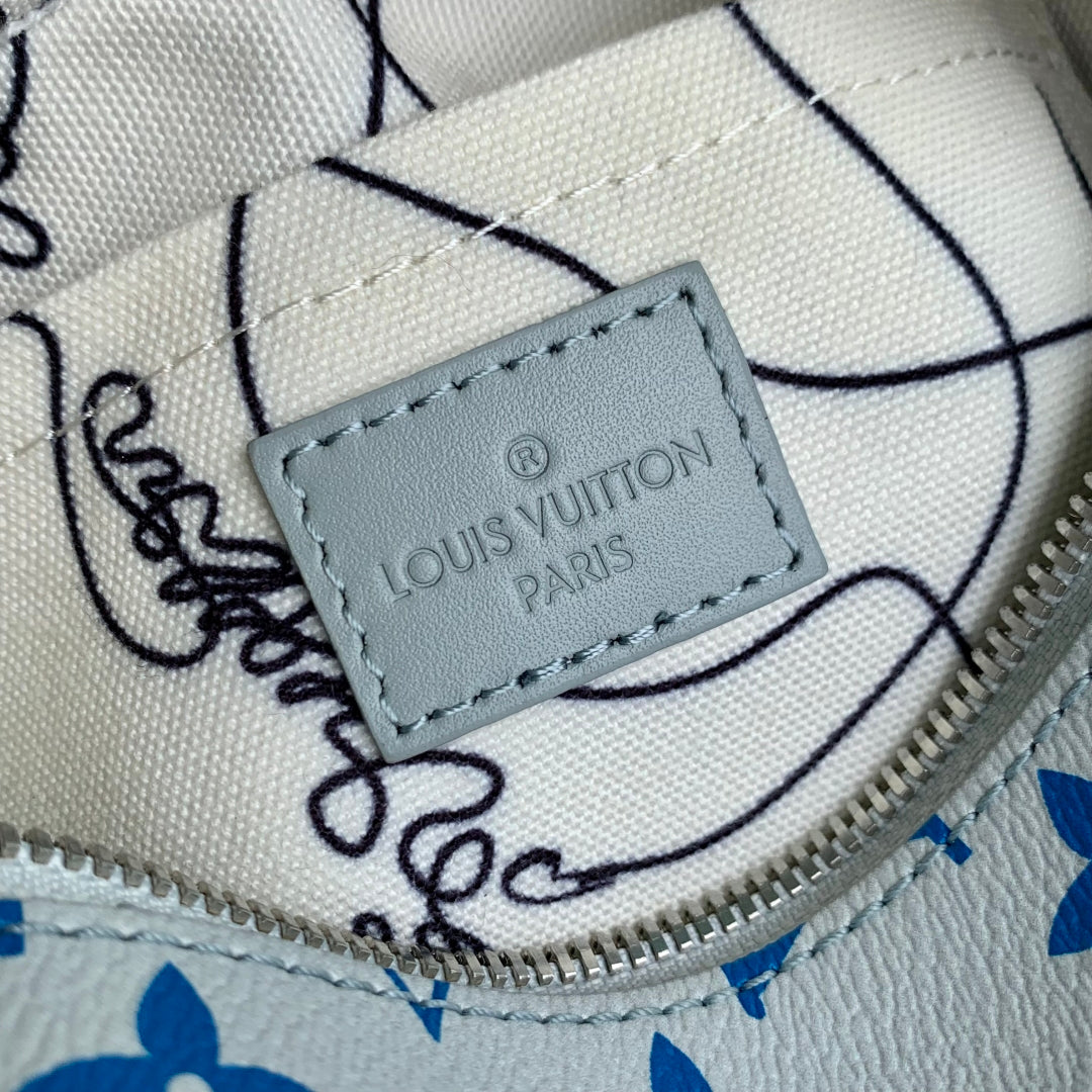 MINI SOFT TRUNK 18.5 IN GREY MONOGRAM ECLIPSE CANVAS MULTICOLOR GRADIANT LOGO