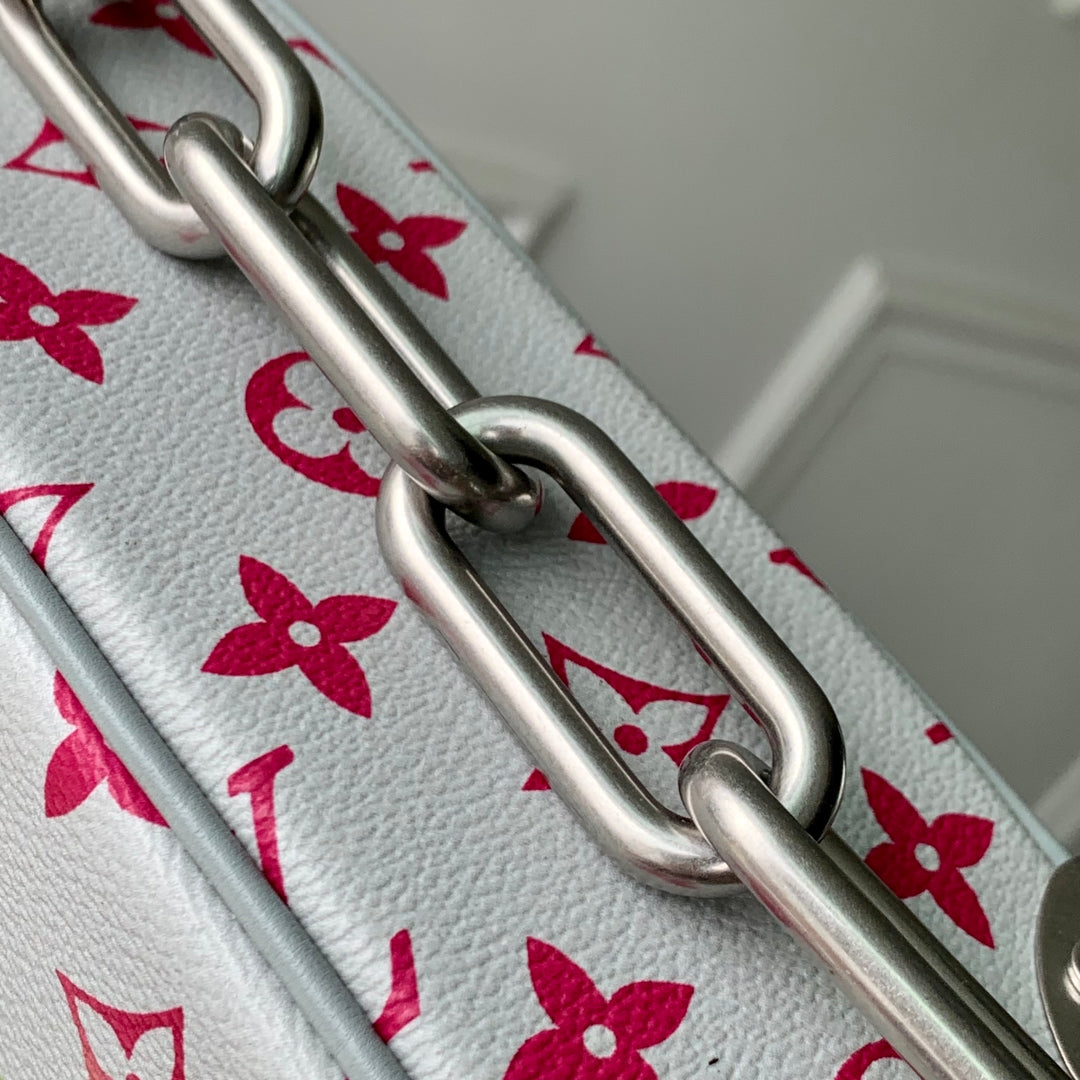 MINI SOFT TRUNK 18.5 IN GREY MONOGRAM ECLIPSE CANVAS MULTICOLOR GRADIANT LOGO