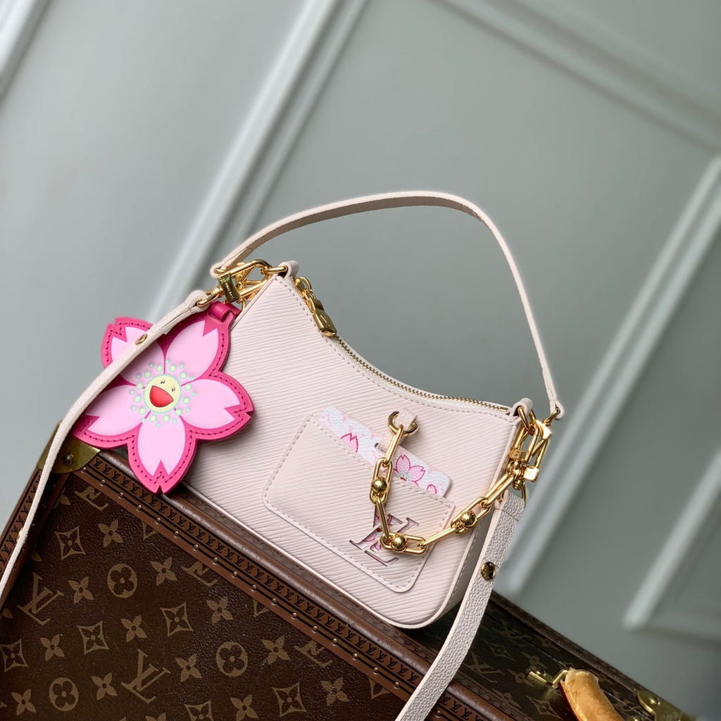 MARELLINI LV X TM 19 IN PINK CHEEKY CHERRY BLOSSOM EPI CALFSKIN