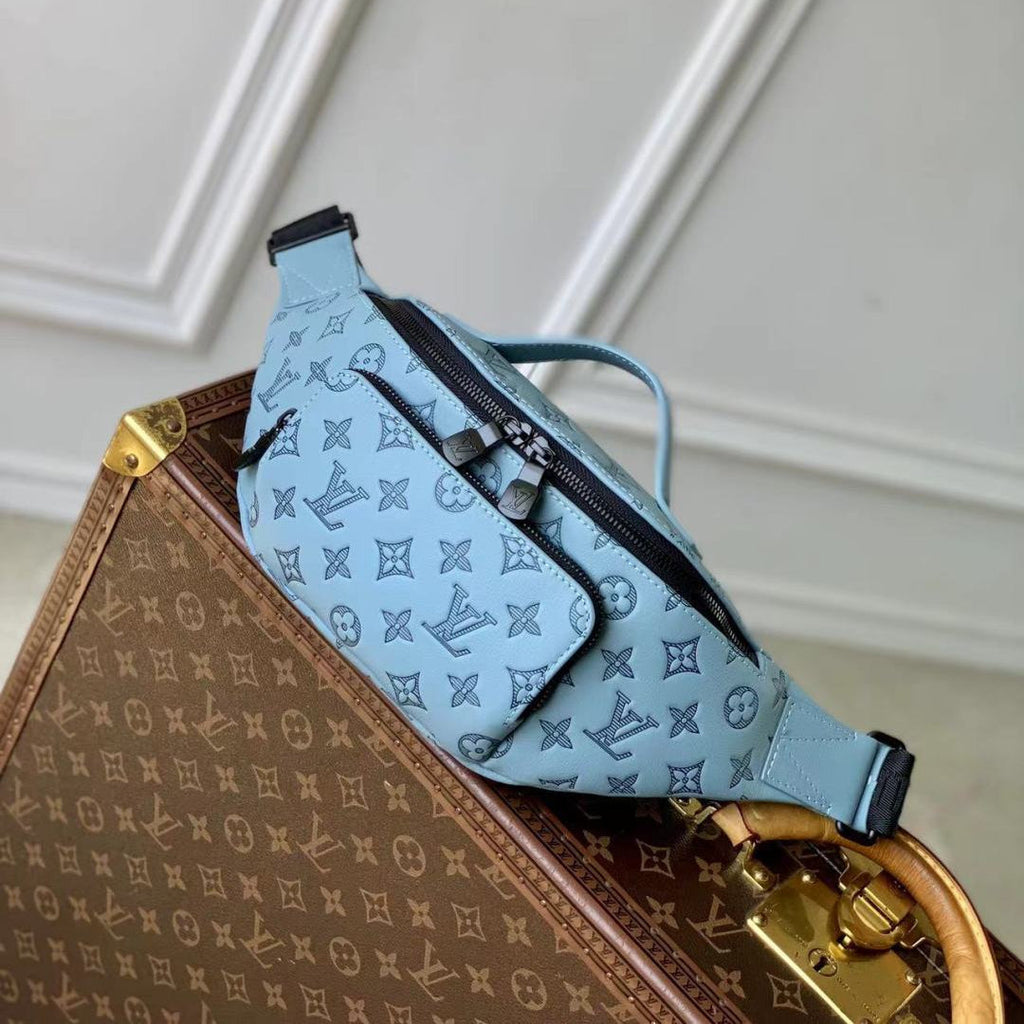 RUSH BUMBAG 30 IN SKY BLUE MONOGRAM SHADOW CALFSKIN