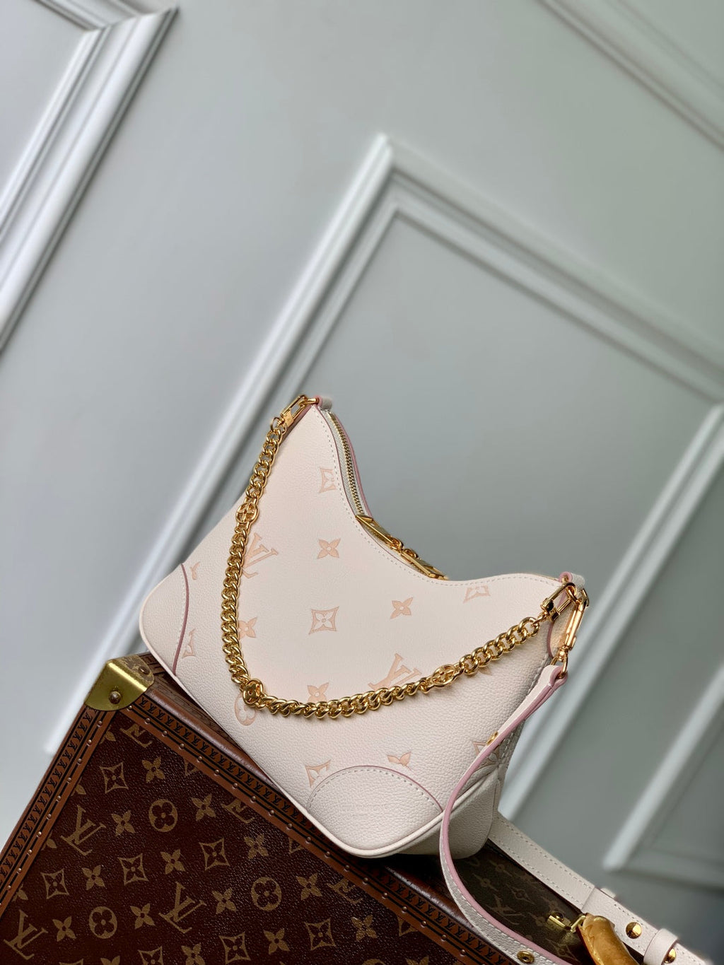 BOULOGNE 29 IN LIGHT PINK MONOGRAM EMPREINTE CANVAS GOLD HARDWARE