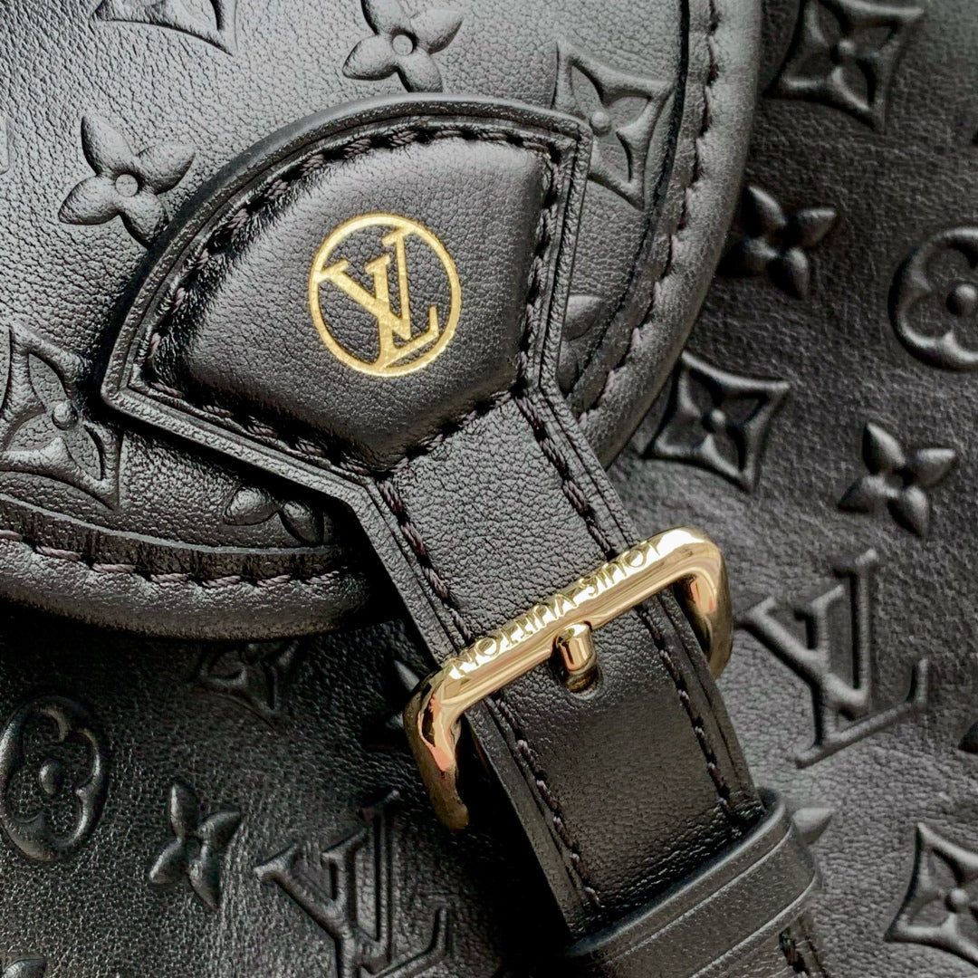 MONTSOURIS BACKPACK 27 IN BLACK MONOGRAM BOLD COATED CALFSKIN