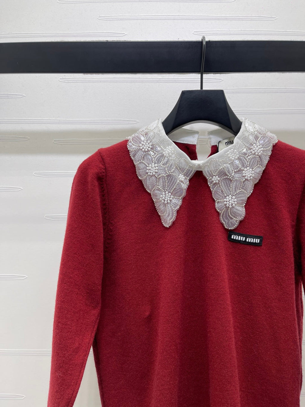 MIUMIU LACE-COLLAR SWEATER STYLE 817