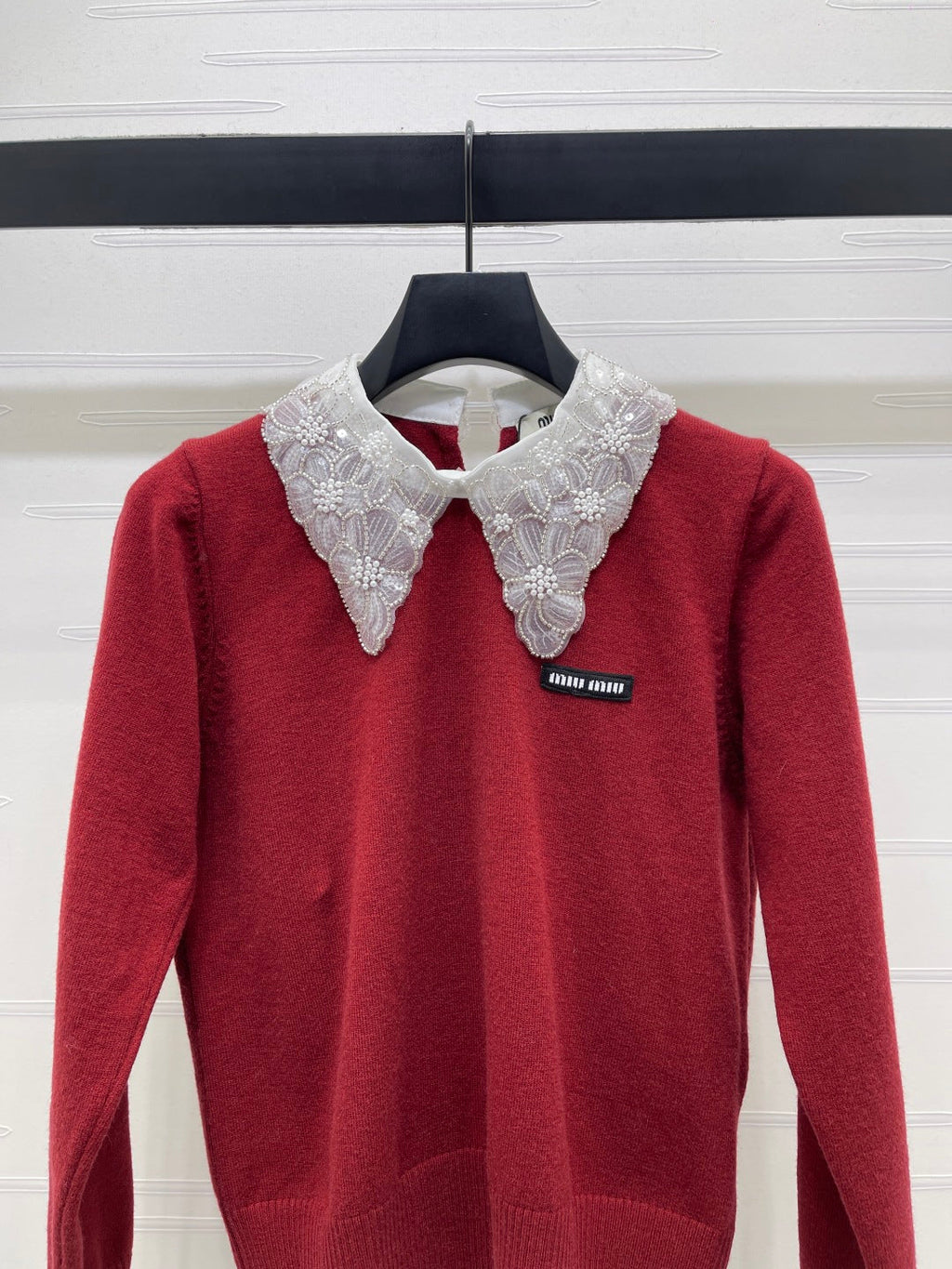 MIUMIU LACE-COLLAR SWEATER STYLE 817