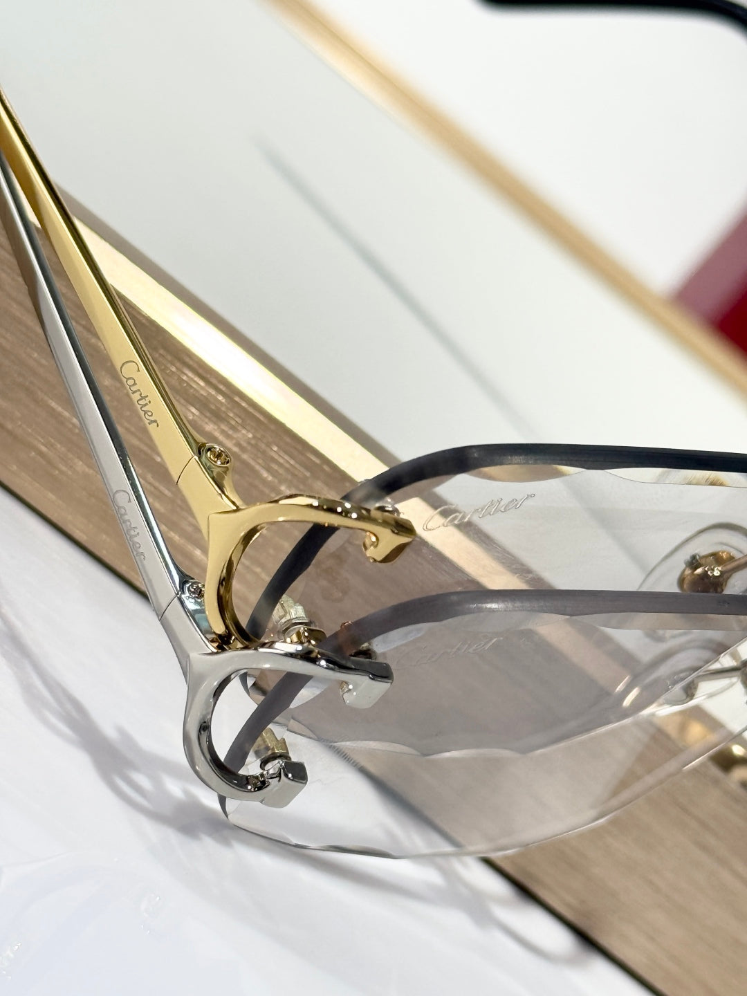 PHOTOCHROMIC LENSES C DE SQUARE FRAME SUNGLASSES CT0093O IN METAL