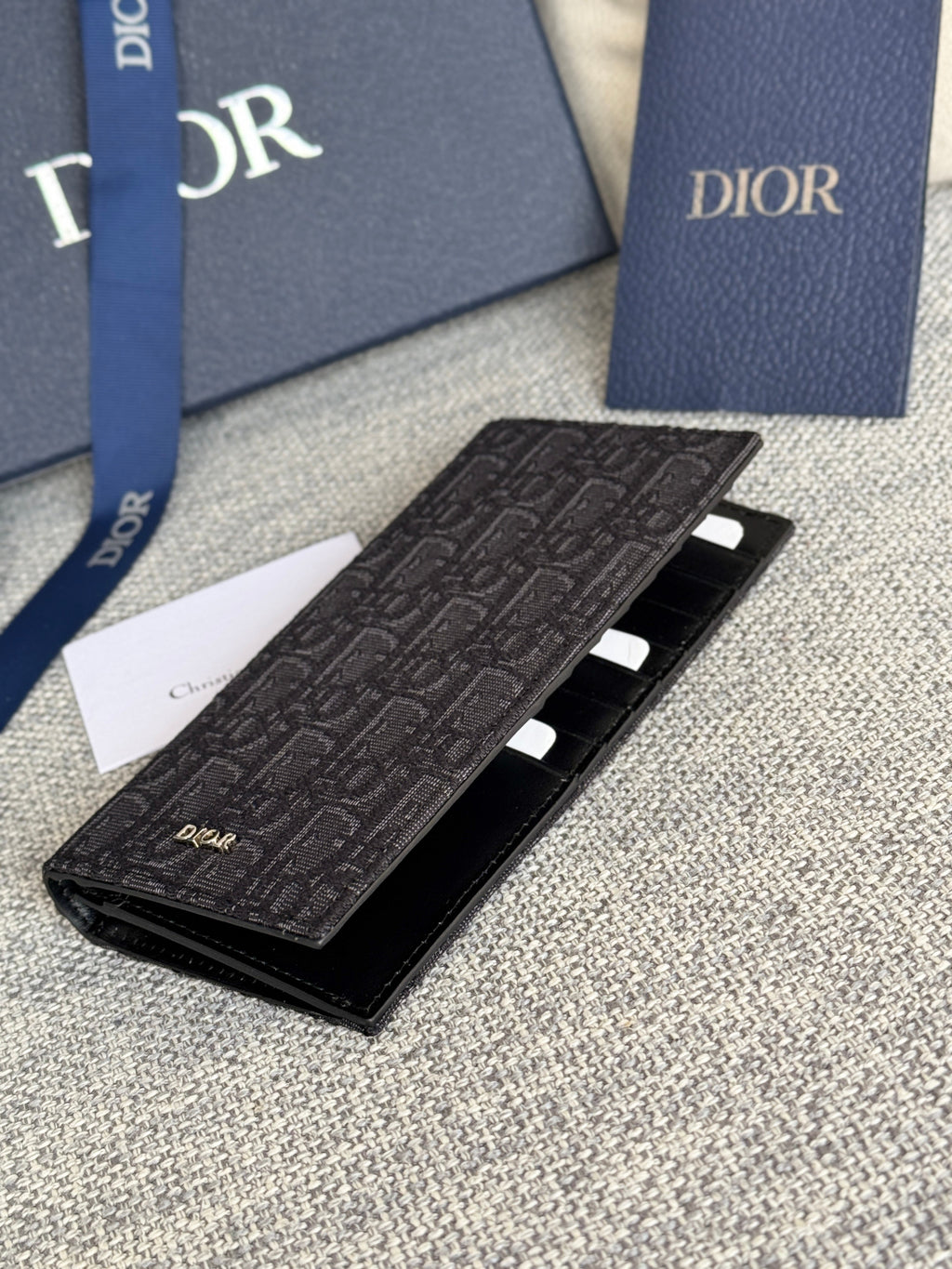 VERTICAL LONG WALLET 19 IN BLACK MONOGRAM OBLIQUE JACQUARD