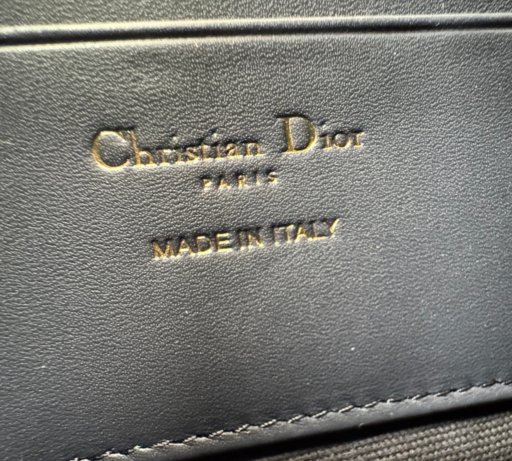 DIOR 25S 30 MONTAIGNE DEA POUCH BLUE OBLIQUE JACQUARD 26 IN CANVAS