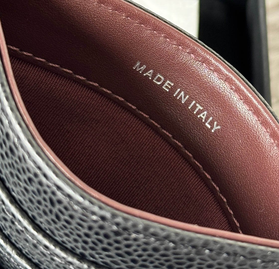 CHANEL 25S CARD HOLDER 11 IN BLACK CAVIAR SILVER HARDWARE