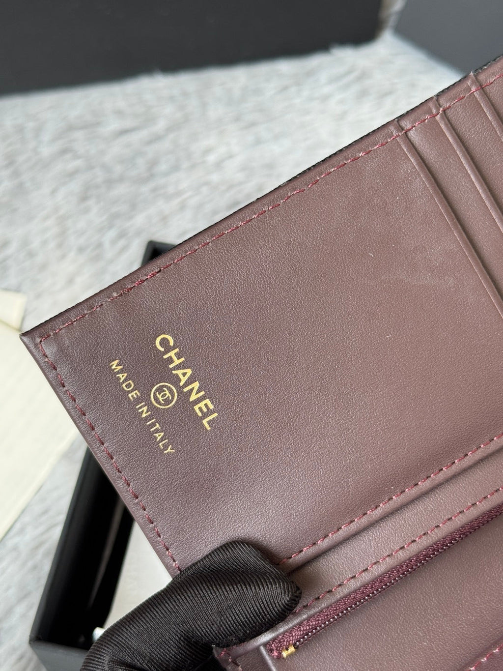 CHANEL 25S MULTI PURPOSE PASSPORT WALLET 15 IN BLACK CALFSKIN GOLD HARDWARE