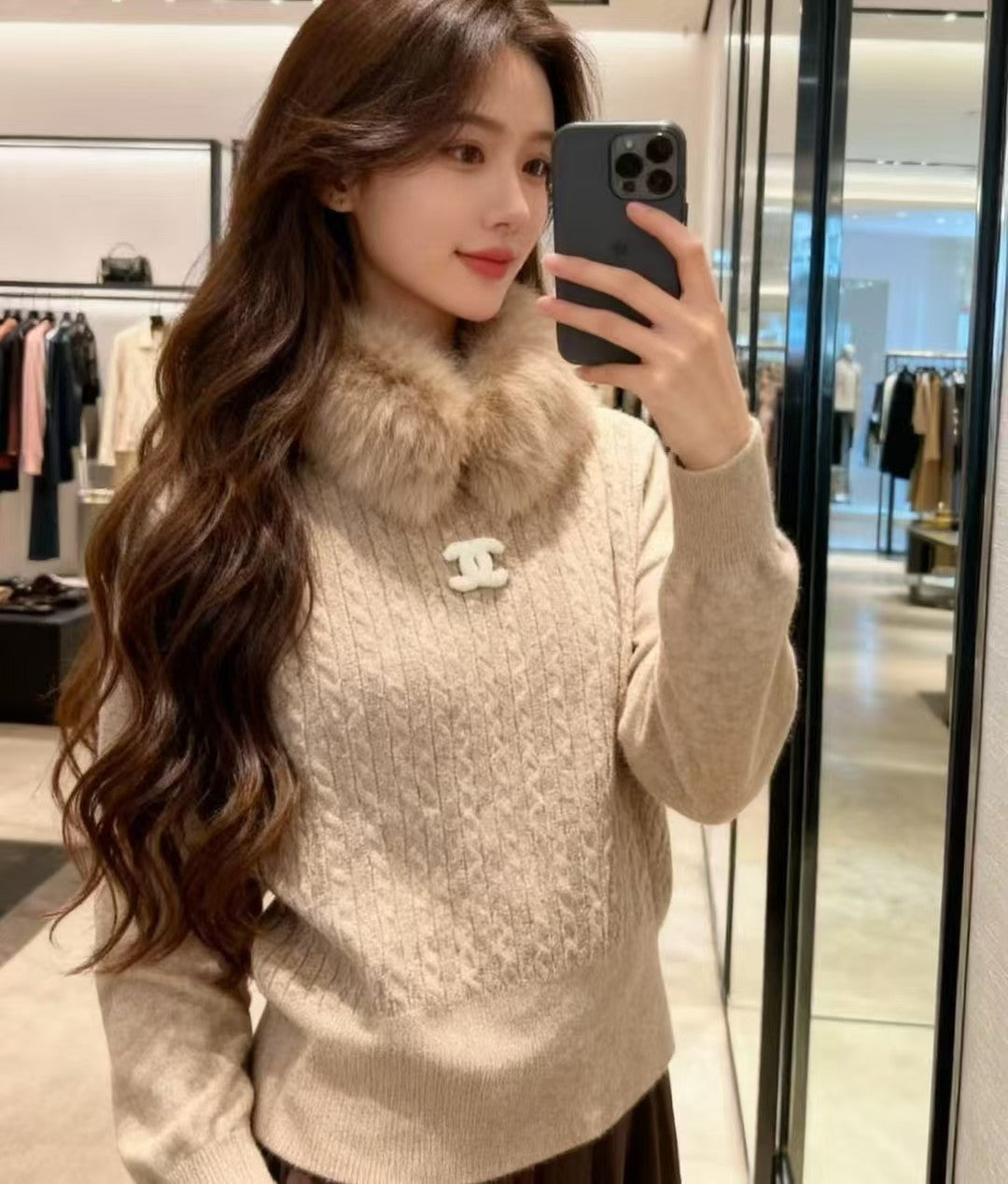 CHANEL 25S SWEATER WITH SCARF 522