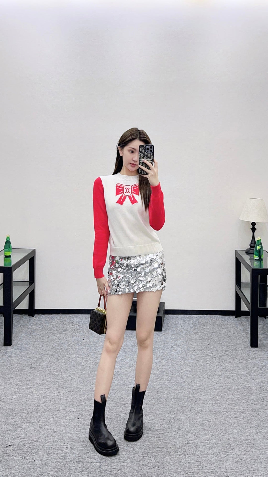 CHANEL 25S LONG-SLEEVE ROUND-NECK SWEATER 507