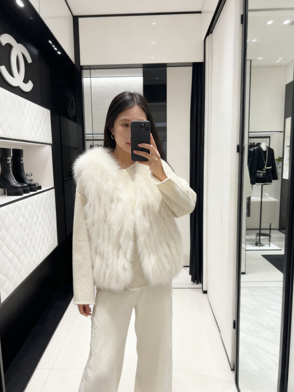 CHANEL 25S REVERSIBLE FOX FUR JACKET 592
