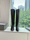 BALENCIAGA 25S HIGH BOOT IN BLACK EMBOSSED COW LEATHER