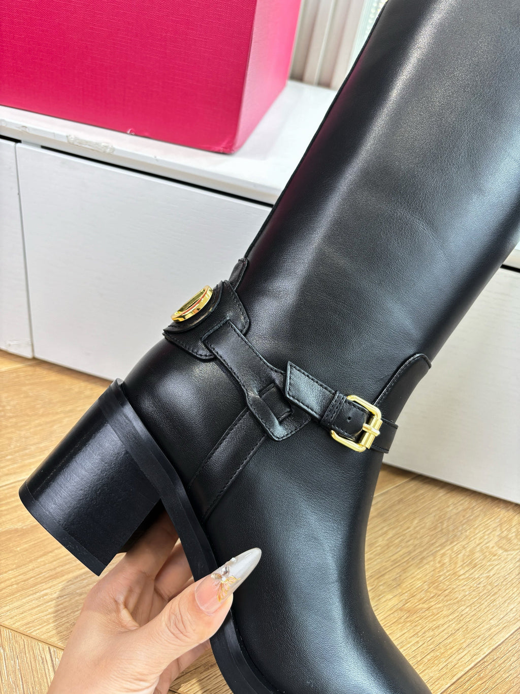 VALENTINO 25S HIGH-CUT SIGNATURE LOGO BOOTS 60 MM IN BLACK CALFSKIN WITH GOLD HARDWARE