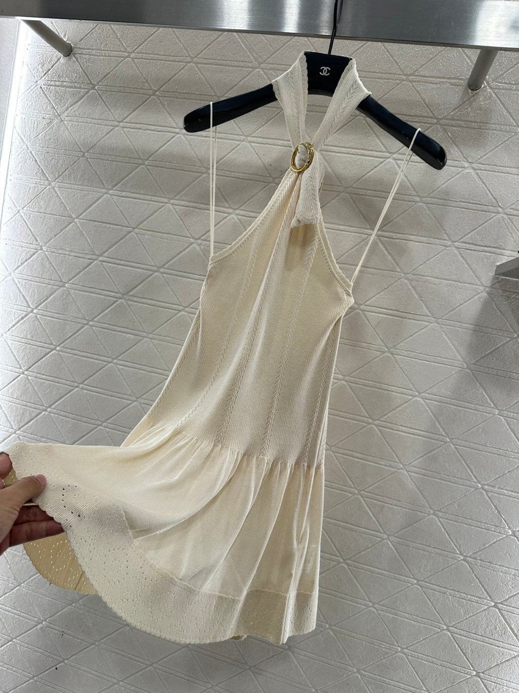 CHANEL 25S KNITTED HALTER TANK TOP 604