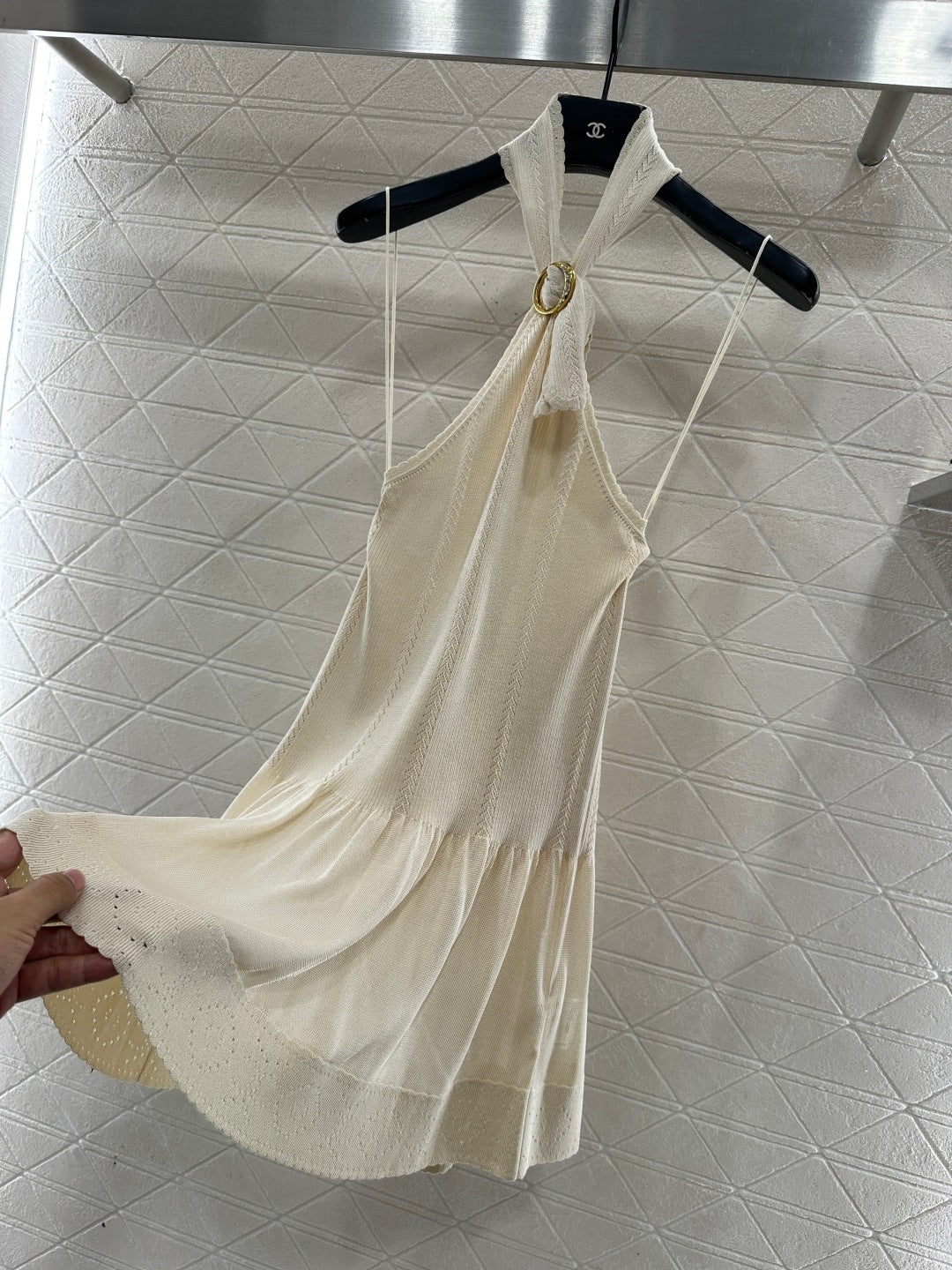 CHANEL 25S KNITTED HALTER TANK TOP 604