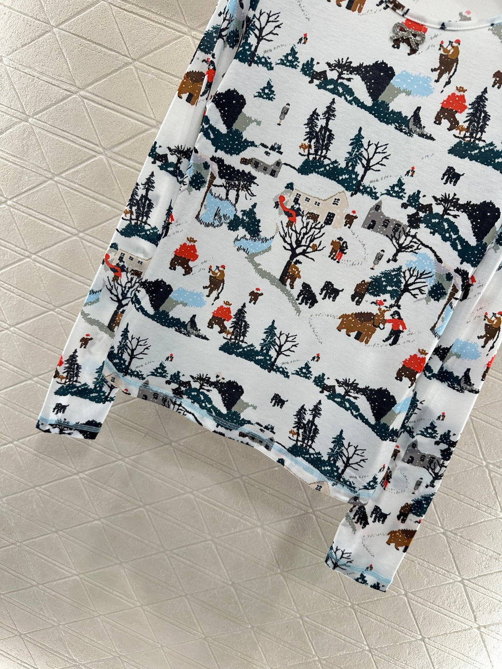 CHANEL 25S PRINTED ROUND-NECK T-SHIRT 605