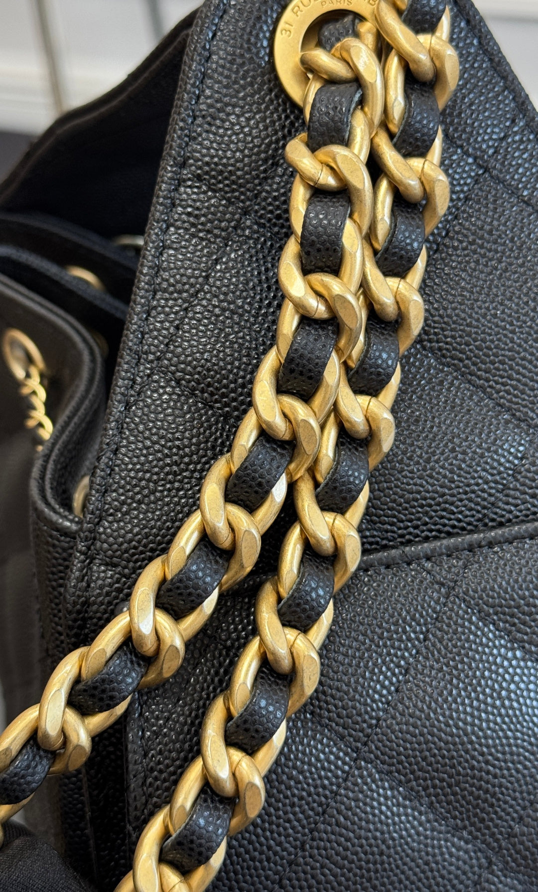 CHANEL 25S HOBO BAG 30 IN BLACK CAVIAR