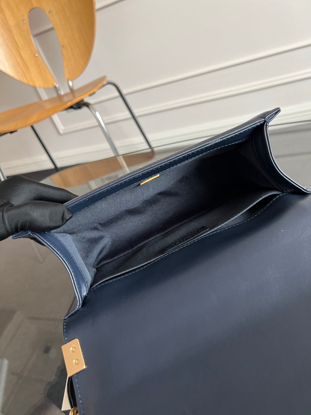 CHANEL 25S BOY BAG 25 IN DARK NAVY BLUE LAMBSKIN