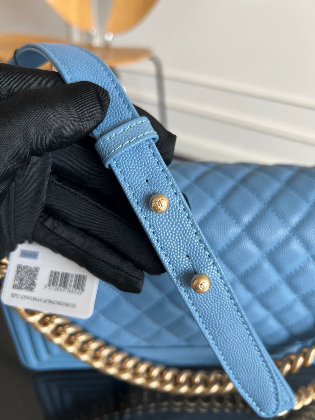 CHANEL 25S BOY BAG 25 IN BLUE CAVIAR