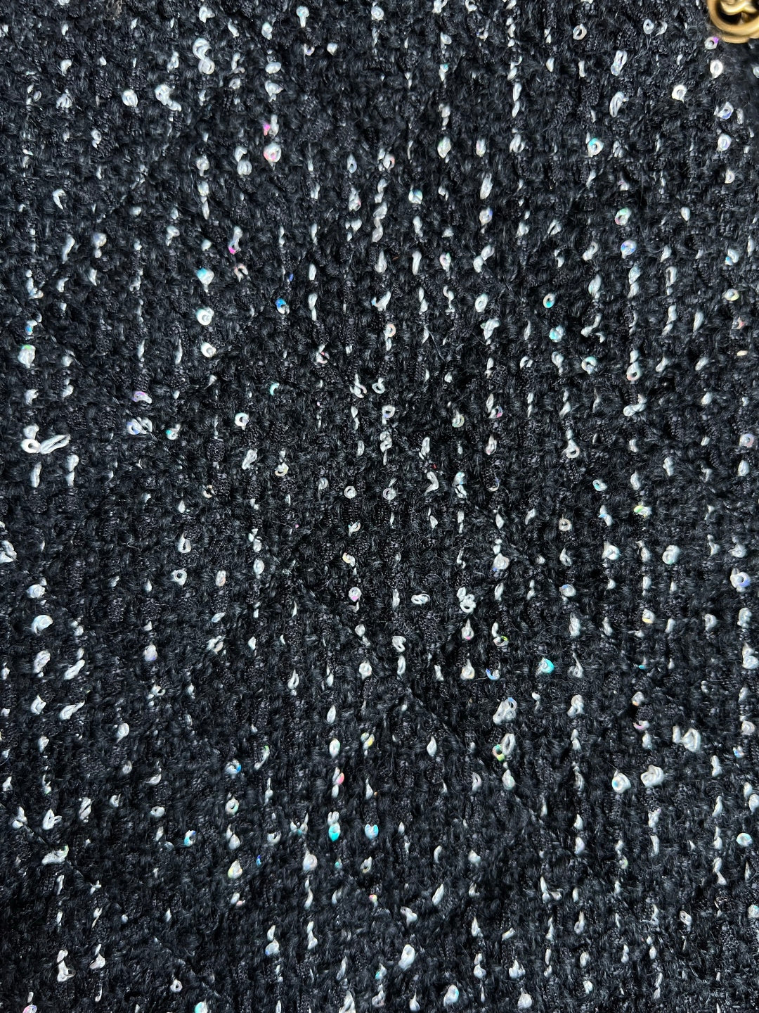 CHANEL 25S HOBO BAG 40 IN BLACK TWEED WITH GOLD HARDWARE