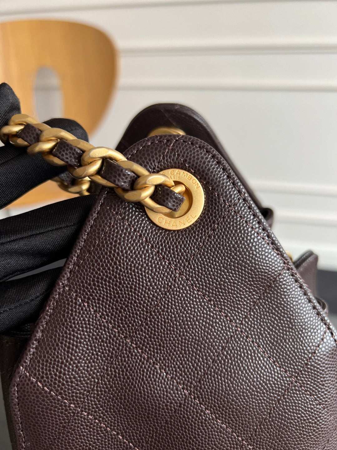 CHANEL 25S HOBO BAG 40 IN DARK EARTH BROWN CAVIAR WITH GOLD HARDWARE