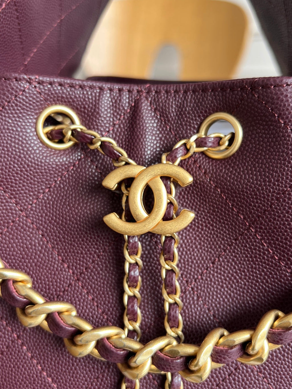 CHANEL 25S HOBO BAG 30 IN DARK RED CAVIAR