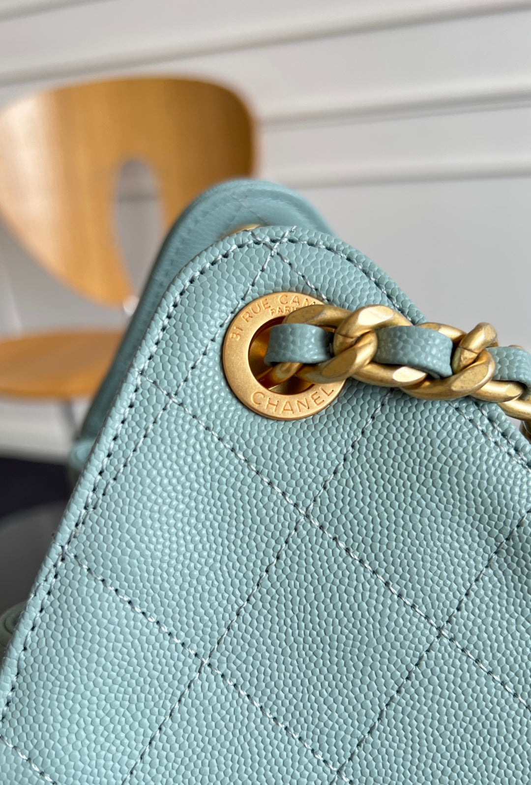 CHANEL 25S HOBO BAG 40 IN SOFT TEAL BLUE CAVIAR WITH GOLD HARDWARE